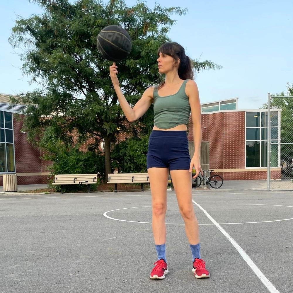 Rozalia demonstrating basketball coordination and athletic control